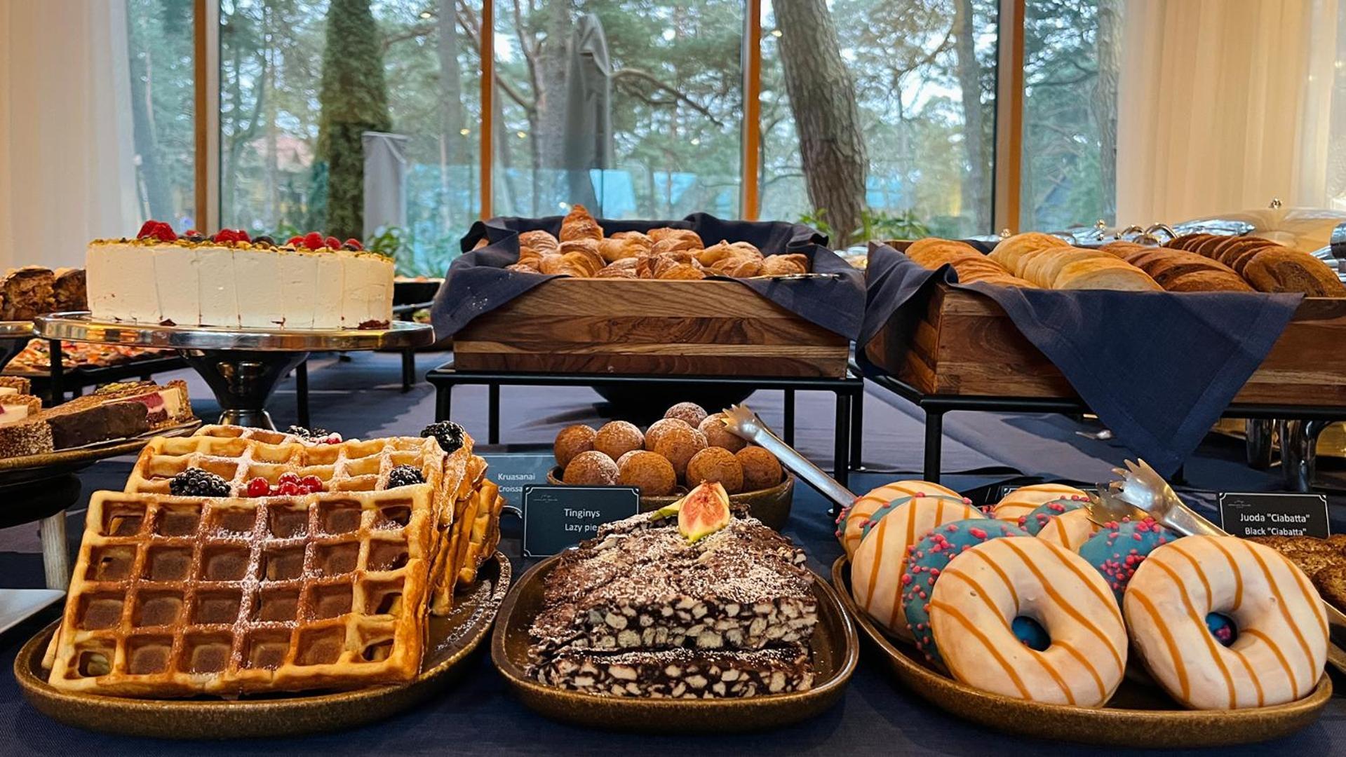 Palanga Life Balance Spa Hotel Exterior photo A selection of pastries at a buffet